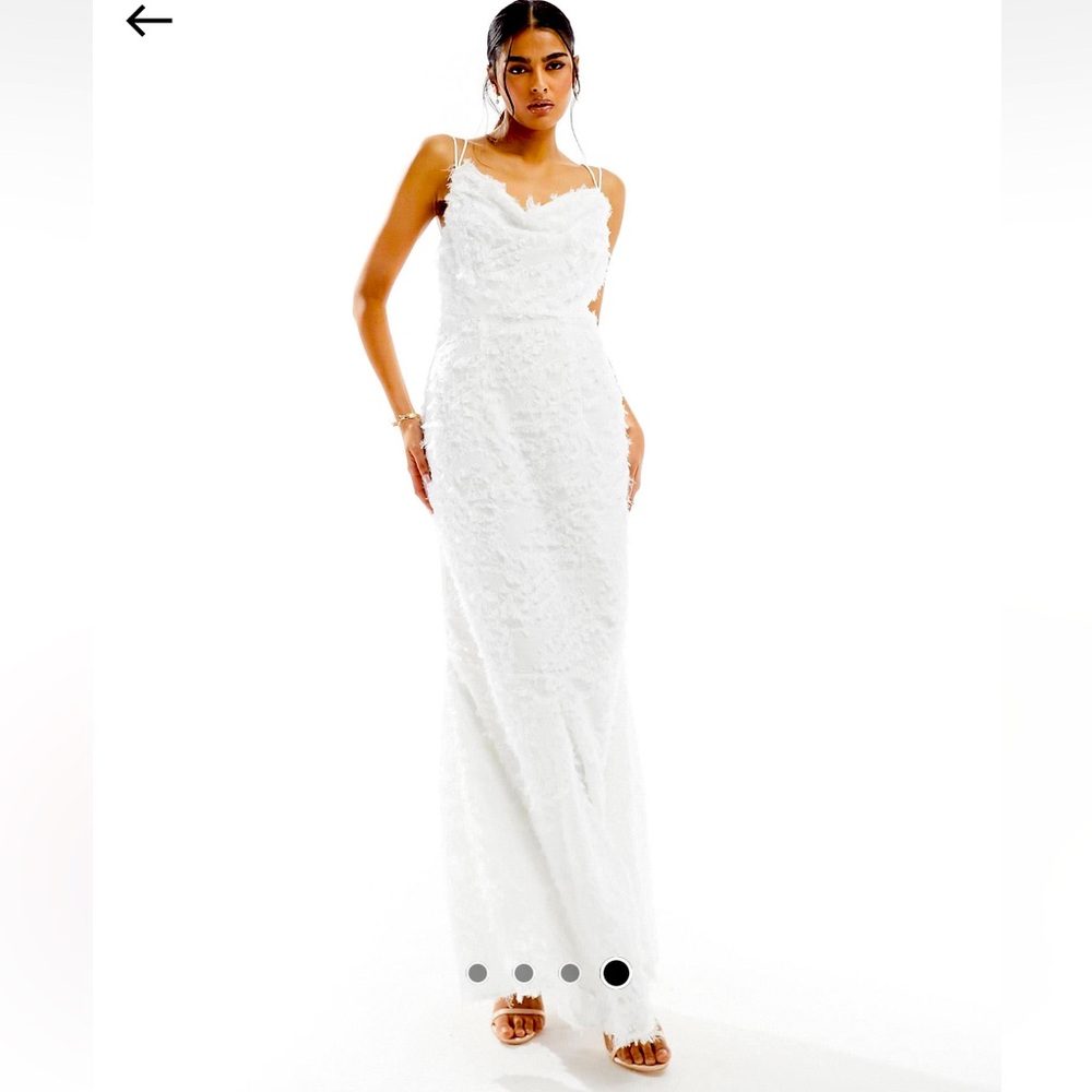 Never worn: Vila bridal cowl neck textured cami maxi dress with low back US 2